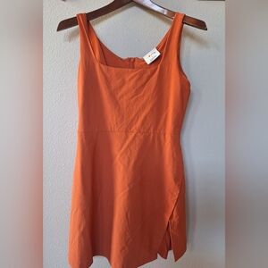Alder Apparel Get Dirty Dress Burnt Orange Built in Shorts Womens size S